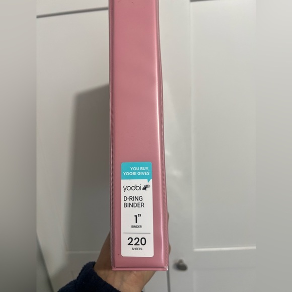 PINK YOOBI binder new 1 inch binder pink with pockets school organized supply - Picture 4 of 8